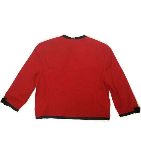 St. John Sport By Marie Gray Red & Black Jacket blazer With Heart Details Medium - Picture 5 of 6